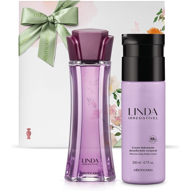 Combo Presente Linda Irresistível: Desodorante Colônia 100ml + Desodorante Hidratante 200ml + Caixa de Presente