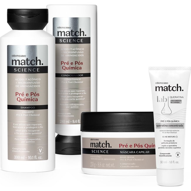 Combo Match Science Pré e Pós-Química (4 Itens)