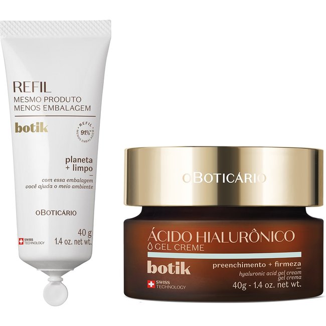 Combo Botik Ácido Hialurônico: Gel Creme Facial Firmador 40g + Refil 40g