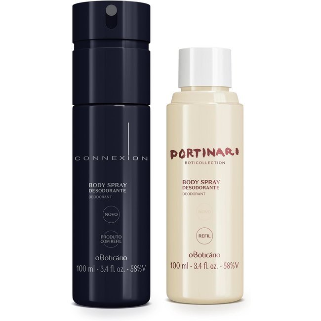 Combo Boticollection: Desodorante Body Spray Connexion 100ml + Refil Portinari 100ml