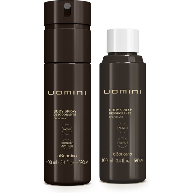 Combo Uomini: Desodorante Body Spray 100ml + Refil 100ml