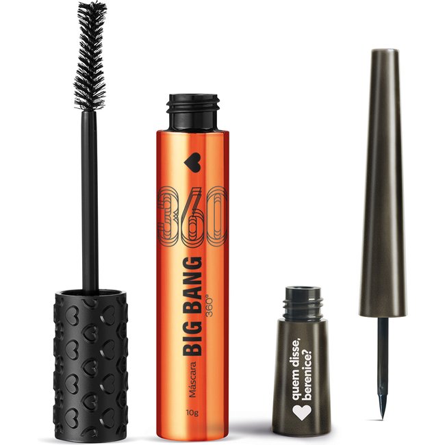 Combo Delineador de Olhos Líquido Pretolino 2,5ml + Máscara de Cílios Big Bang 360º 10g