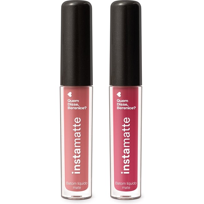 Combo Instamatte Quem Disse, Berenice?: Batom Líquido Rosetali Mate 4ml + Batom Líquido Goiabali Mate 4ml