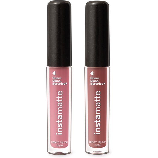 Combo Instamatte Quem Disse, Berenice?: Batom Líquido Castanheli Mate 4ml + Batom Líquido Roseirali Mate 4ml