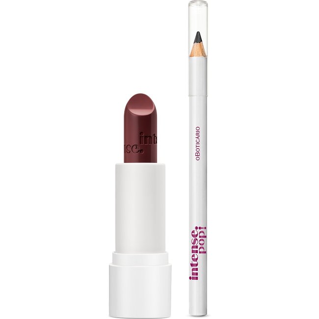 Combo Intense Pop: Batom Bege 3,6g + Lápis Para Olhos Preto 1,1g