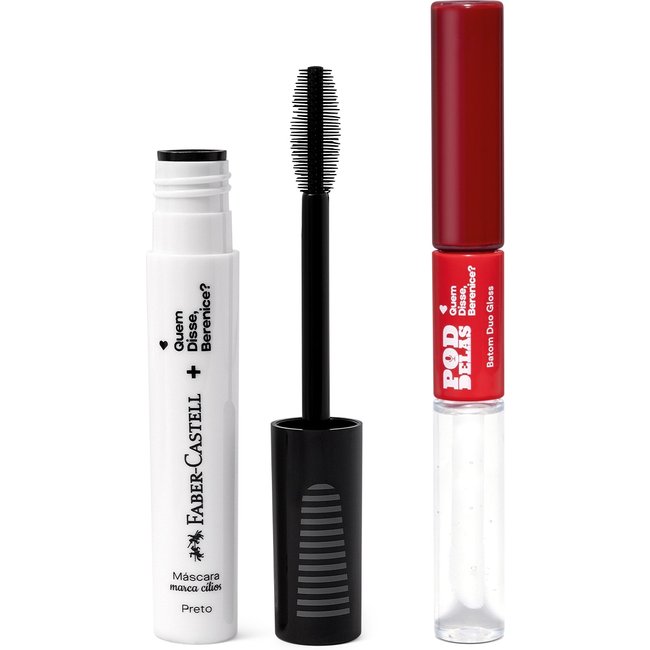 Combo Quem Disse, Berenice?: Máscara Marca Cílios 8ml + Batom Duo Gloss Pod Delas 8ml