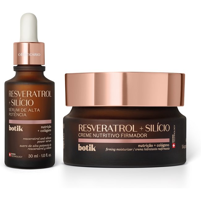 Combo Botik Resveratrol E Silício: Sérum Facial 30ml + Creme Nutritivo Firmador 40g