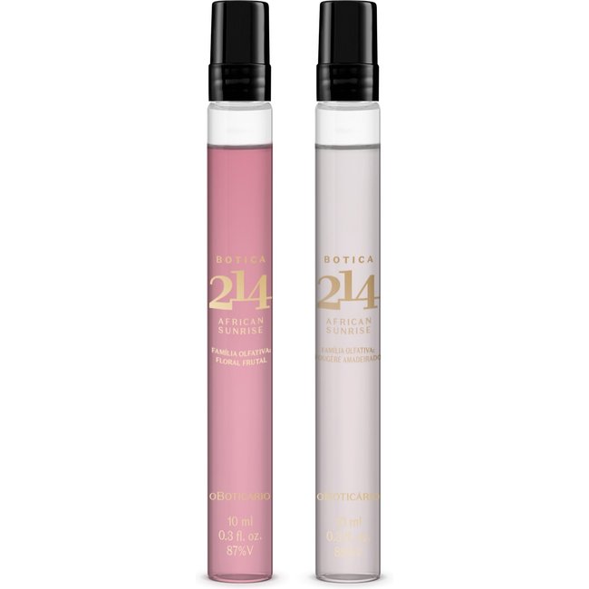 Combo Botica 214 Africa Sunrise Tamanho Viagem : Floral Frutal 10ml + Fougére Aromático 10ml
