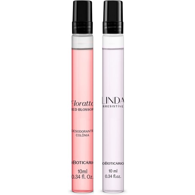 Combo Perfumaria Feminina Tamanho Viagem :Linda Irresistível 10ml + Floratta Red Blossom 10ml