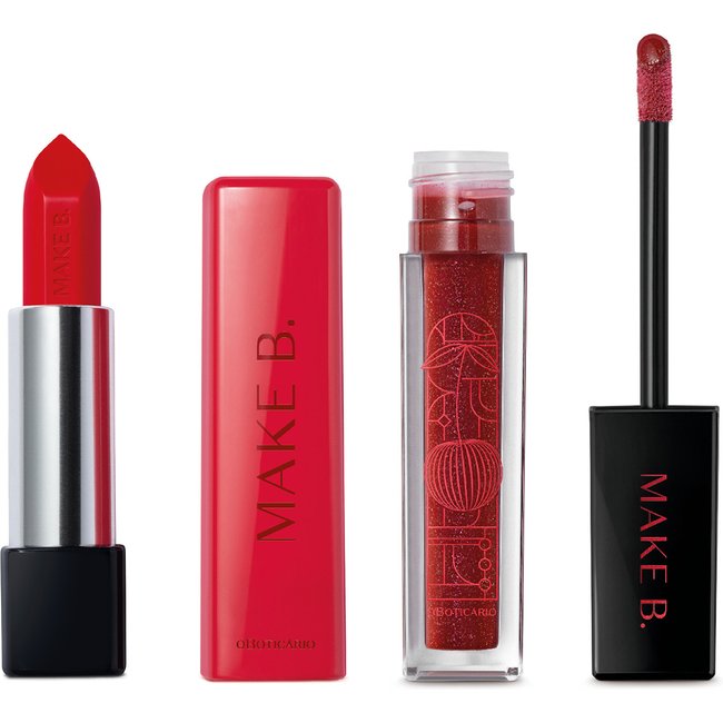 Combo Make B. Cereja Rouge: Batom Vermelho 3,6g + Gloss Labial Vermelho 5ml