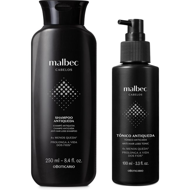 Combo Malbec Antiqueda: Shampoo 250ml + Tônico Capilar 100ml