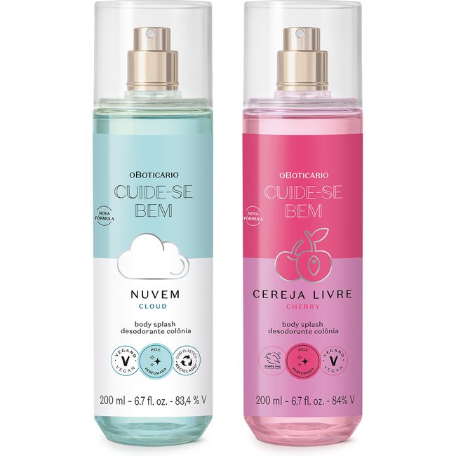 Combo Body Splash Cuide-se Bem: Nuvem 200ml + Cereja Livre 200ml