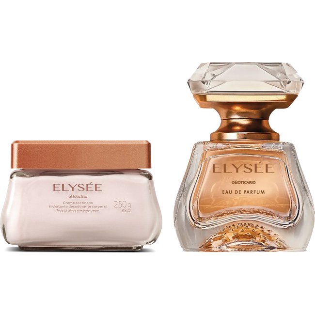 Combo Elysée: Eau de Parfum 50ml + Creme Acetinado Hidratante Desodorante Corporal 250g