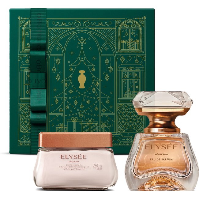 Combo Presente Elysée: Eau de Parfum 50ml + Creme Acetinado Hidratante Desodorante Corporal 250g