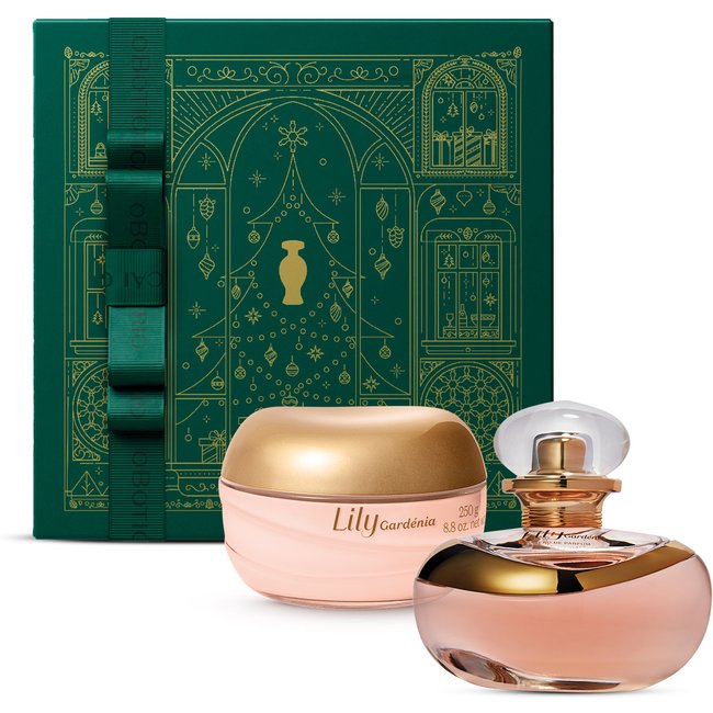 Combo Presente Lily Gardénia: Eau de Parfum 75ml + Creme Corporal 250g + Caixa Presenteável
