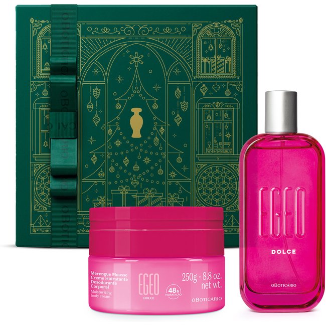 Combo Presente Egeo Dolce: Desodorante Colônia 90ml + Merengue Mousse Hidratante 250g + Caixa Presenteável