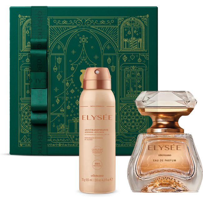 Combo Presente Elysée: Eau De Parfum 50ml + Desodorante Antitranspirante Aerossol 75g + Caixa Presenteável
