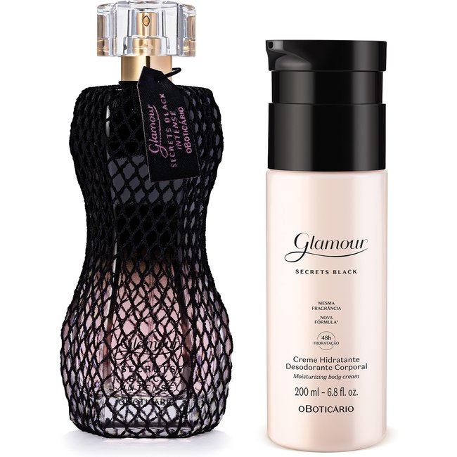 Combo Glamour Secret Black Intense: Desodorante Colônia 75ml + Creme Corporal 200ml