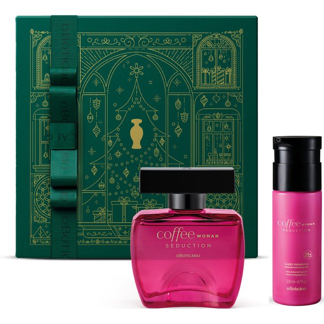Combo Presente Natal Coffee Woman Seduction: Desodorante Colônia 100ml + Loção Corporal 200ml + Caixa Presenteável
