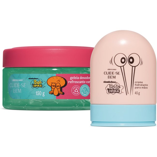 Combo Cuide-se Bem Bob Esponja: Geleia Corporal 150g + Creme Para as Mãos 45g