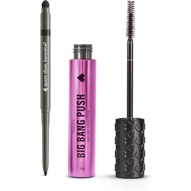 Combo Quem Disse, Berenice? Lápis Para Olhos Esfumador Preto 200mg + Máscara de Cílios 10g
