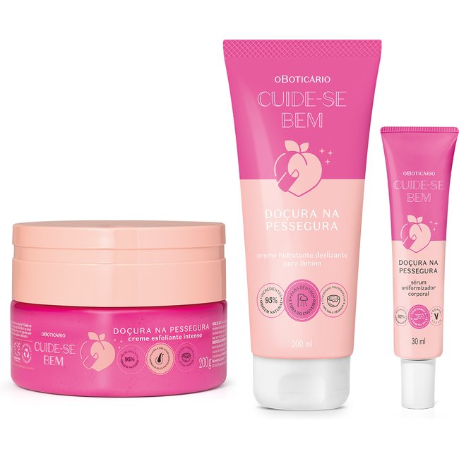 Combo Desliza Fácil: Creme Esfoliante 200g + Creme Hidratante Deslizante 200ml + Sérum Uniformizador 30ml