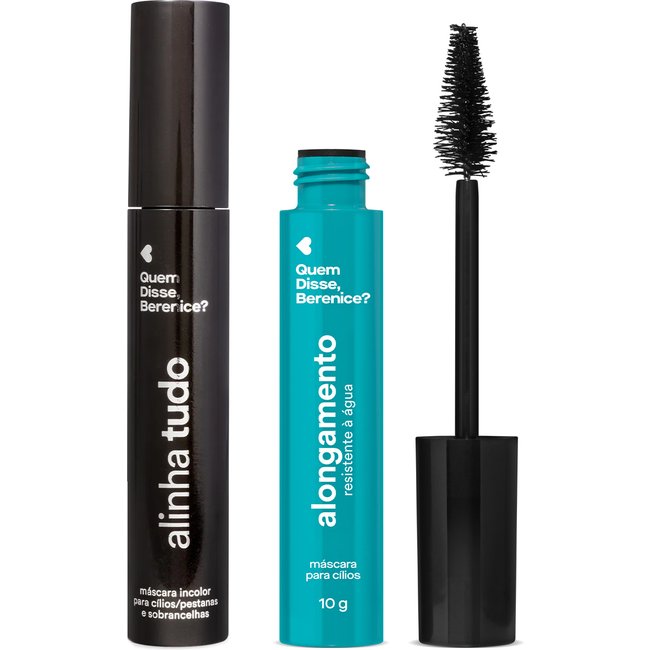 Combo Quem Disse, Berenice?: Máscara de Cílios Alongamento 10g + Máscara Para Cílios e Sobrancelhas Incolor 12g