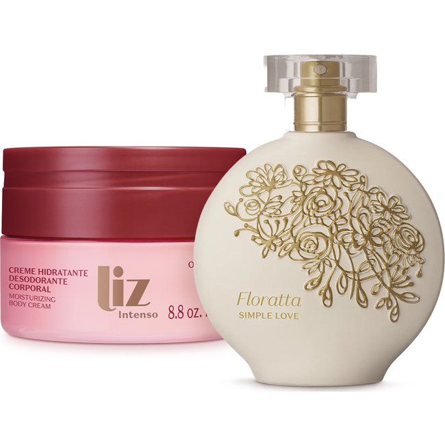 Combo Desodorante Colônia Floratta Simple Love 75ml + Creme Hidratante Desodorante Corporal Liz 250g