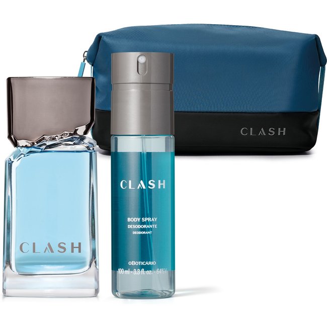 Combo Clash: Desodorante Colônia 100ml + Body Spray 100ml+ Nécessarie