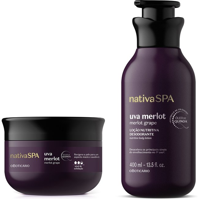 Combo Nativa Spa Uva Merlot: Loção Corporal 400ml + Esfoliante Corporal 200g