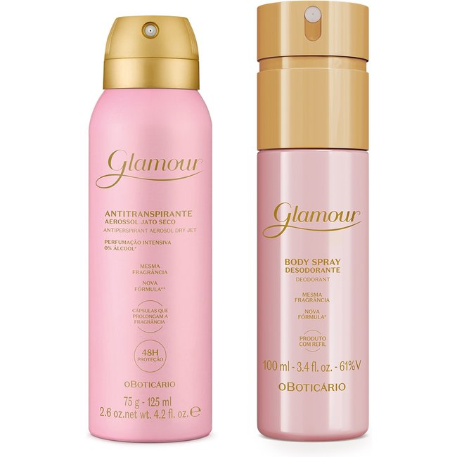 Combo Glamour: Body Spray 100ml + Desodorante Antitranspirante 75g/125ml