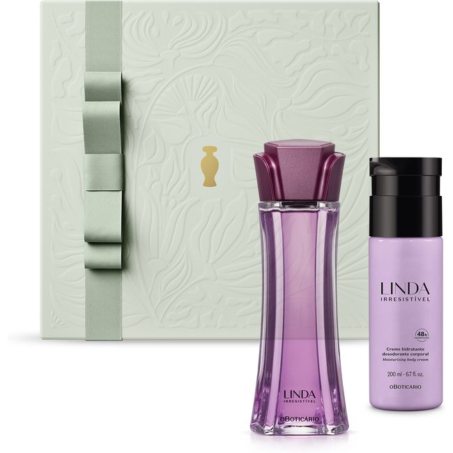 Combo Presente Linda Irresistível: Desodorante Colônia 100ml + Loção Corporal 200ml + Caixa de Presente
