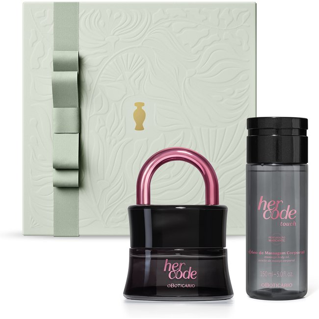 Combo Presente Her Code Touch: Eau De Parfum 50ml + Creme em óleo Corporal 200ml + Caixa de Presente