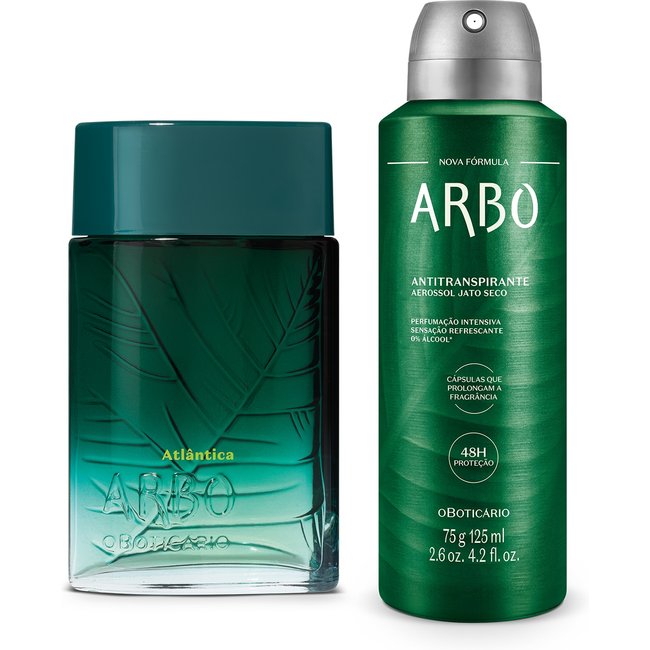 Combo Arbo: Atlântica Desodorante Colônia 100ml + Desodorante Antitranspirante Aerossol 75ml/125g