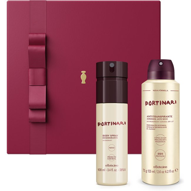 Combo Portinari: Desodorante Antitranspirante Aerossol 75g/125ml + Body Spray 100ml