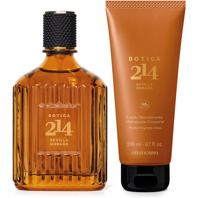 Combo Botica 214 Sevilla Dorada: Eau de Parfum Fougére Aromático 90ml + Loção Corporal 200ml
