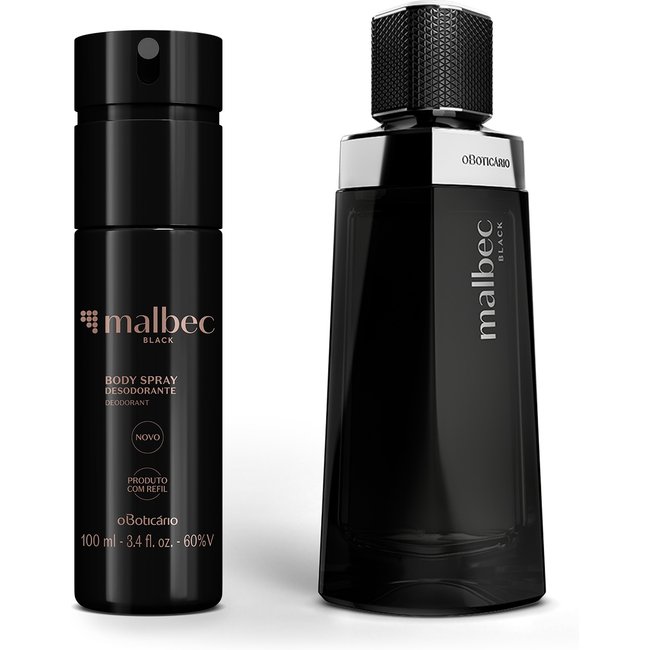 Combo Malbec Black: Desodorante Colônia 100ml + Body Spray 100ml