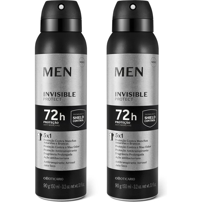 Combo Antitranspirante Aerosol Jato Seco Men Invisible Protect (2 itens)