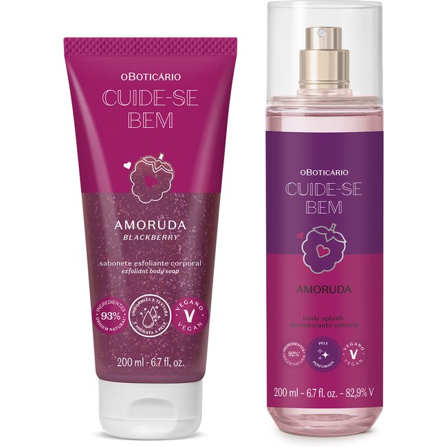 Combo Cuide-se Bem Amoruda: Sabonete Esfoliante Corporal 200ml + Body Splash 200ml