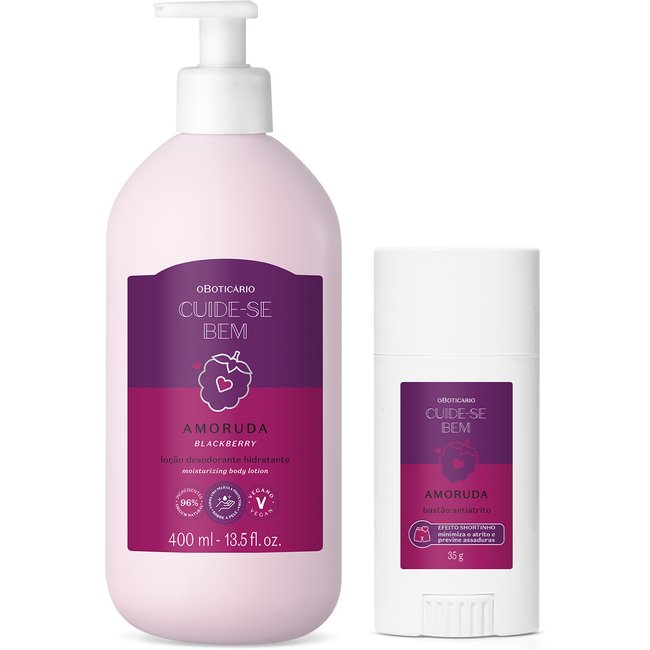 Combo Cuide-se Bem Amoruda:Bastão Anti-Atrito 35g +Loção Corporal 400ml