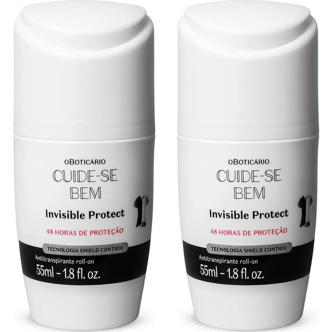 Combo Cuide-se Bem Invisible Protect: Desodorante Antitranspirante Roll-on 2x55ml