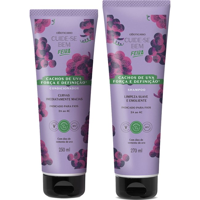 Combo Cuide-se Bem Cachos de Uva: Shampoo 270ml +Condicionador 250ml