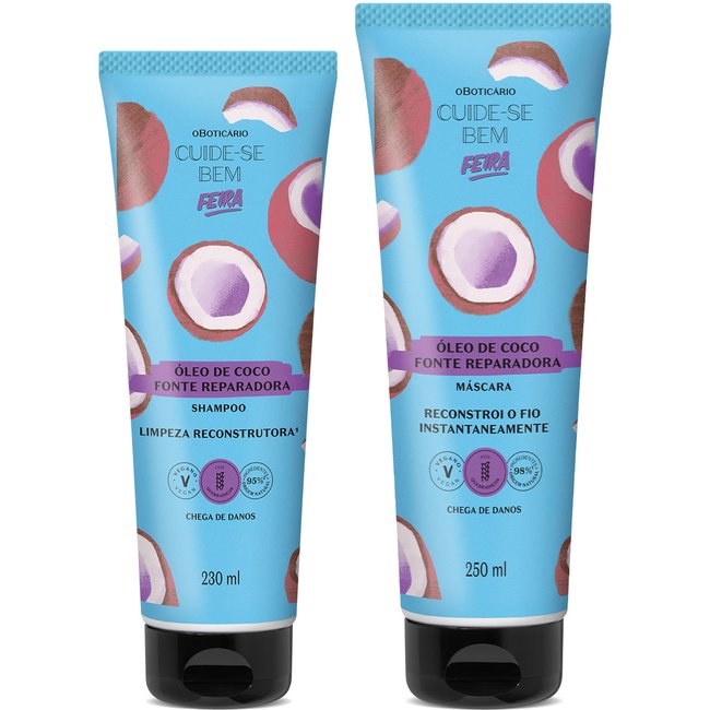 Combo Cuide-se Bem Feira Óleo de Coco: Shampoo 230ml + Máscara Capilar 250ml