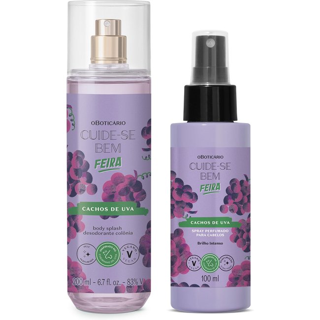 Combo Cuide-se Bem Cachos de Uva: Body Splash 200ml + Spray Perfumado 100ml
