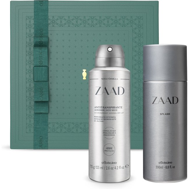 Combo Presente Zaad: Body Splash Desodorante Colônia 200ml + Desodorante Antitranspirante Aerossol 75g/125ml
