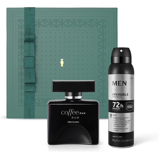 Combo Presente Coffee Man Duo Desodorante Colônia 100ml + Antitranspirante 90g/150ml + Caixa Presenteável