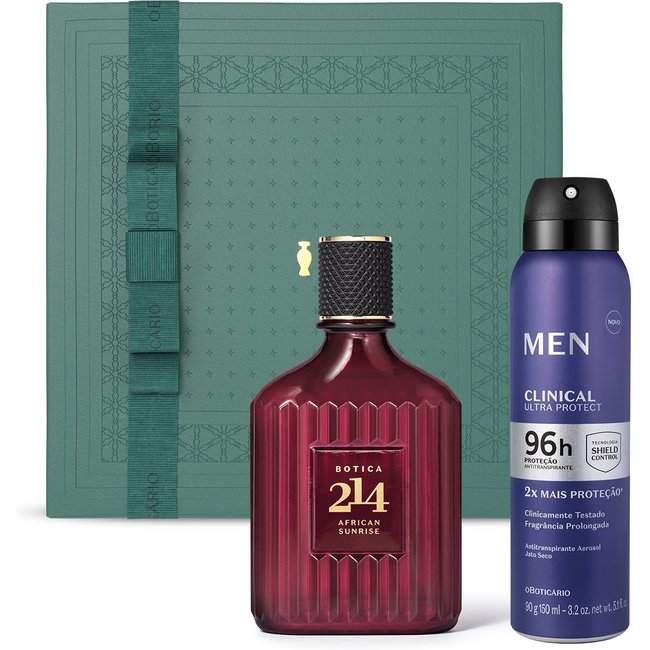Combo Presente African Sunrise: Eau De Parfum 100ml + Antitranspirante 90g/150ml + Caixa Presenteável