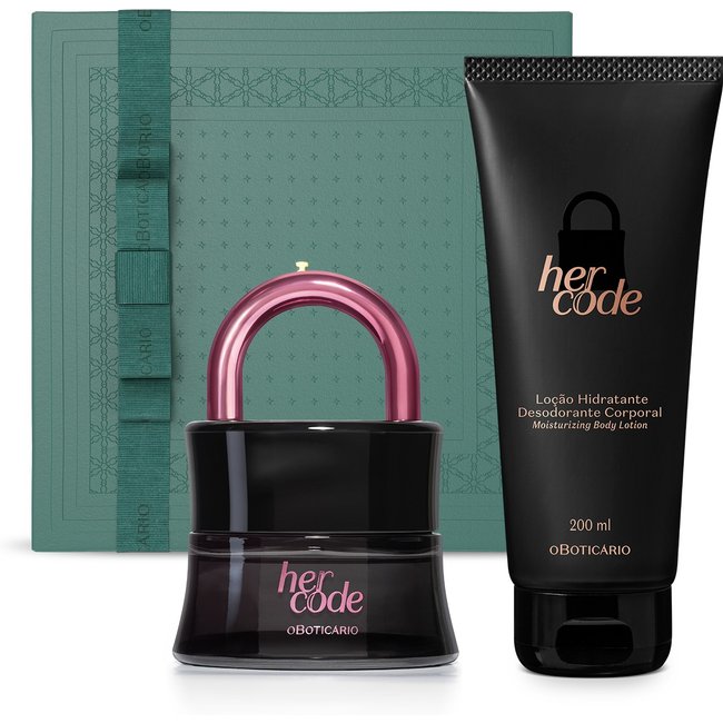 Combo Presente Her Code: Touch Eau de Parfum 50ml + Hidratante Desodorante 200ml + Caixa Presenteável