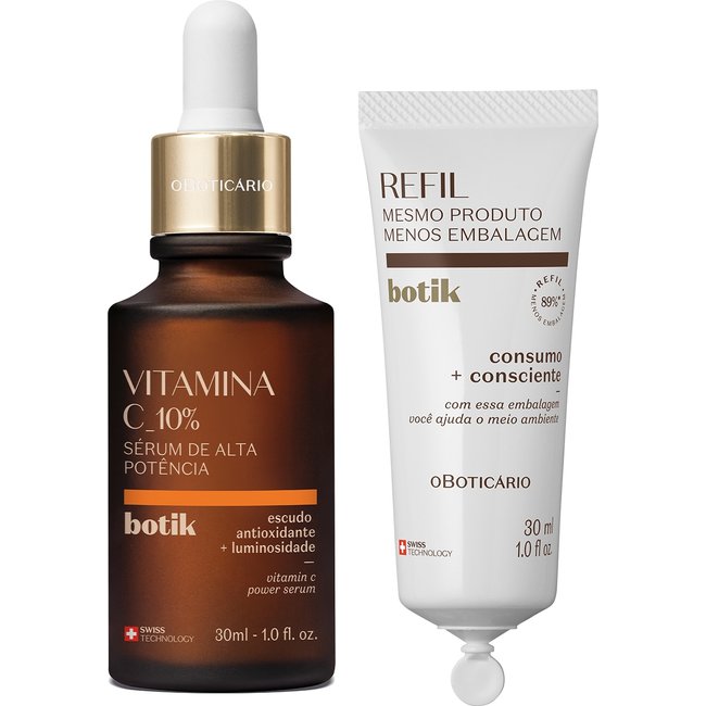 Combo Botik Vitamina C: Sérum de Alta Potência 30ml + Refil 30ml