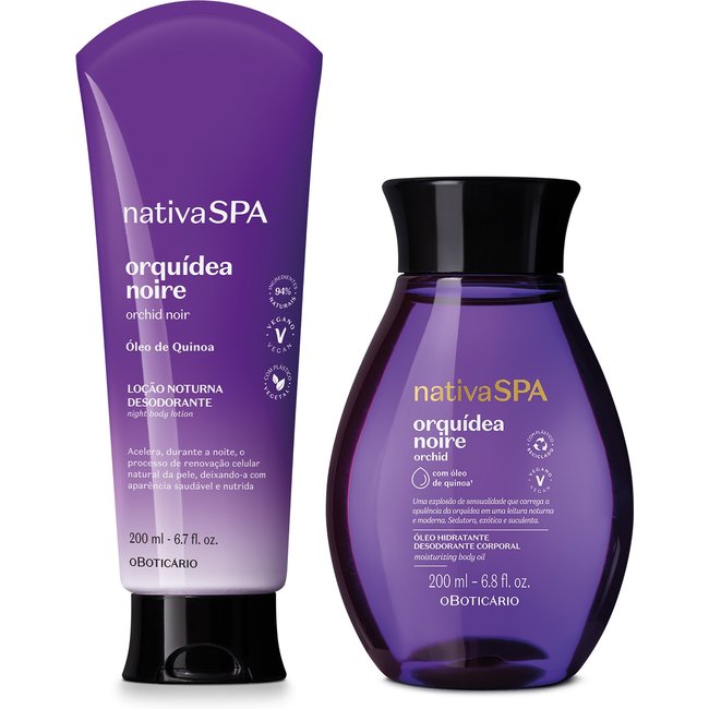 Combo Nativa Spa Orquídea Noire: Loção Corporal 200ml +Óleo Corporal 200ml